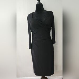 Jones Wear Dress Black Size 12 Ruched Side
